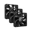 iCUE LINK RX120 120mm PWM-Gehäuselüfter mit iCUE LINK System Hub Magnetisches Kuppellager Dreierpack Schwarz für leisen und effizienten Luftstrom